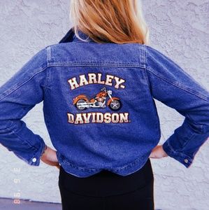 Crop Harley Davidson Jean Jacket